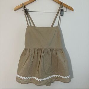 Old Navy Tan Smocked BabydollTop